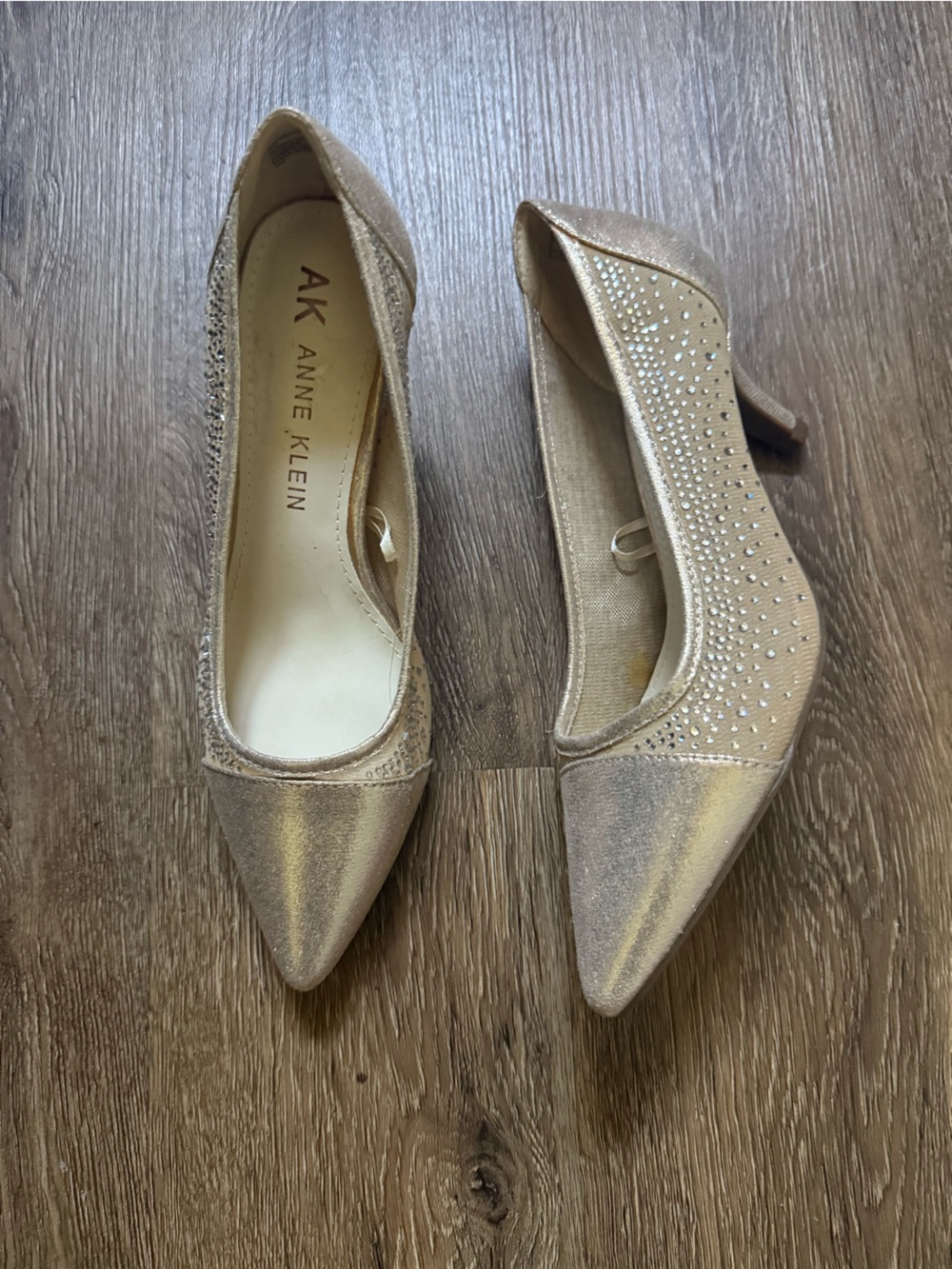 Anne Klein Metallic Gold Pointed Toe Flats